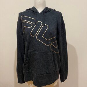 FILA Women Pull Over Black Hoodie Size M